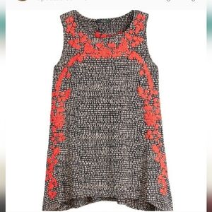 THML floral embroidered block print tank Small Anthropologie asymmetric hem top
